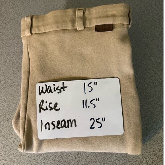 On‎ Course 30x25 Equestrian Riding Pants Breeches Tan Suede Inner Stretchy horse - Picture 5 of 14